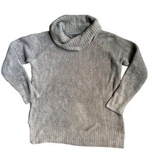 Barefoot Dreams Sweater Womens M CozyChic Lite Gray Cowl Turtleneck Soft Texture